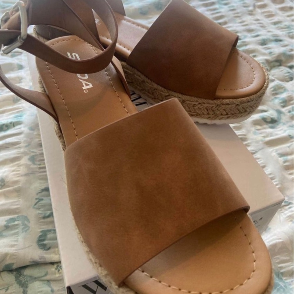 SODA Tan Sandals